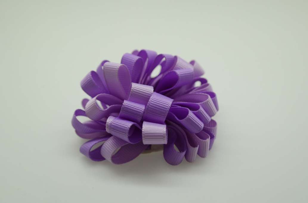 Small bowtique hair Bow with colors  LIght Orchid, Hyacinth